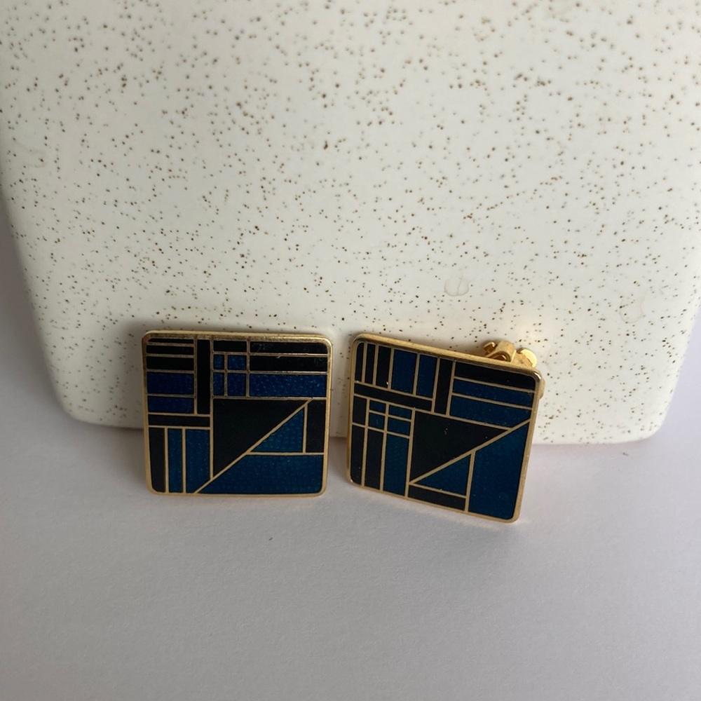 Vintage Abstract Clip-On Earrings